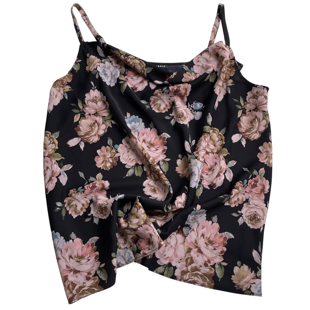 Torrid Womens Dark Romantic Floral Cami Sleeveless‎ Blouse Top Size 00 or M/L